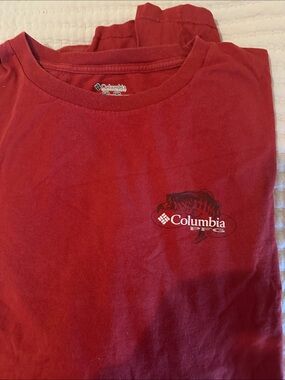 Columbia 3XLT Red Fishing Logo Short Sleeve Tee Red